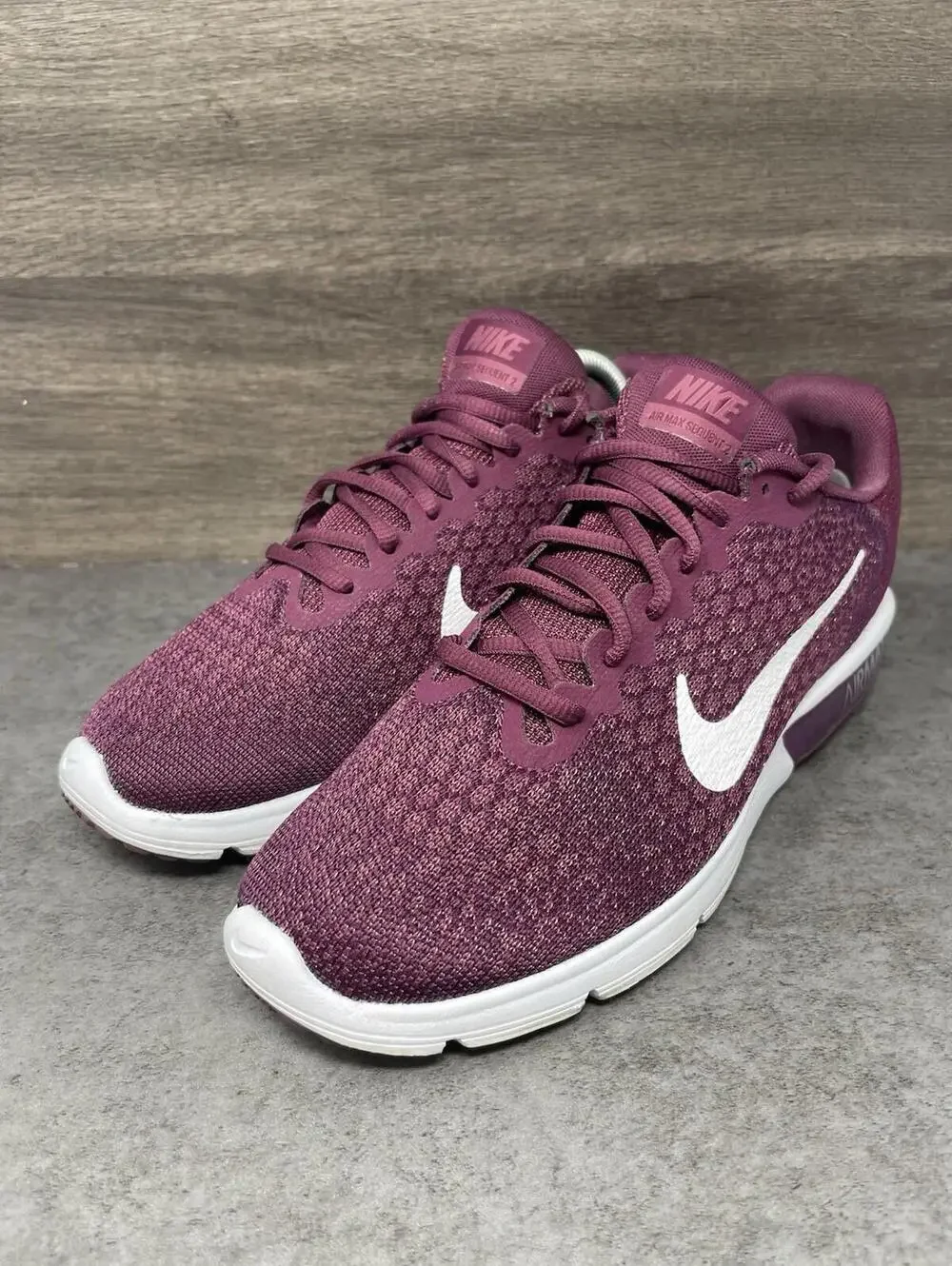 Nike Air Max Sequent 2 Sneakers Womens Size 10 Burgundy Running Athletic 852465- - Picture 2 of 11
